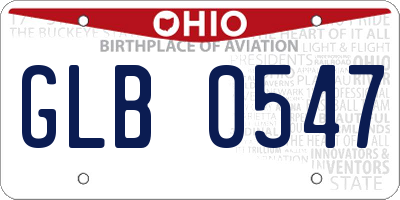 OH license plate GLB0547