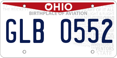 OH license plate GLB0552