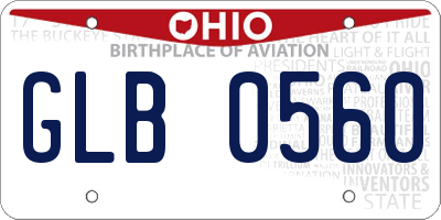 OH license plate GLB0560