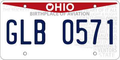 OH license plate GLB0571