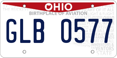 OH license plate GLB0577