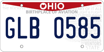 OH license plate GLB0585