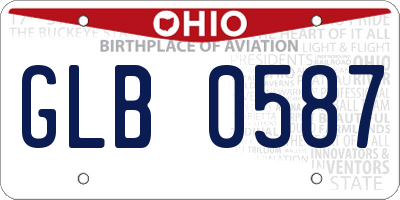 OH license plate GLB0587
