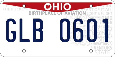 OH license plate GLB0601