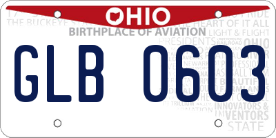 OH license plate GLB0603