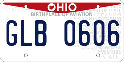 OH license plate GLB0606