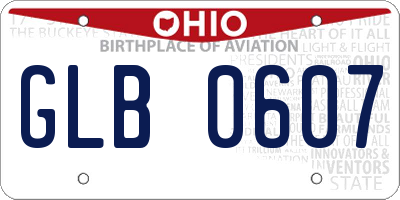 OH license plate GLB0607
