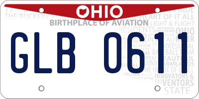 OH license plate GLB0611