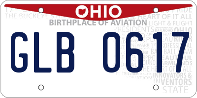 OH license plate GLB0617