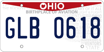 OH license plate GLB0618