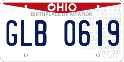 OH license plate GLB0619