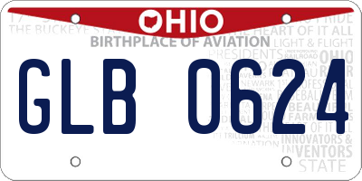 OH license plate GLB0624
