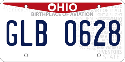 OH license plate GLB0628