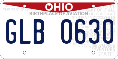 OH license plate GLB0630