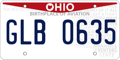OH license plate GLB0635
