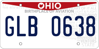OH license plate GLB0638