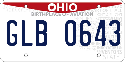 OH license plate GLB0643