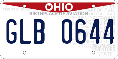 OH license plate GLB0644