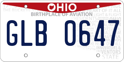 OH license plate GLB0647