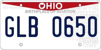 OH license plate GLB0650