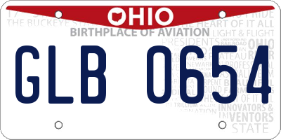 OH license plate GLB0654