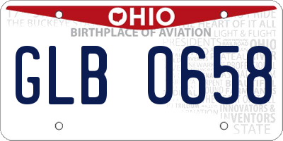OH license plate GLB0658
