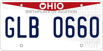 OH license plate GLB0660