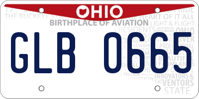 OH license plate GLB0665