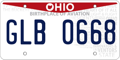 OH license plate GLB0668
