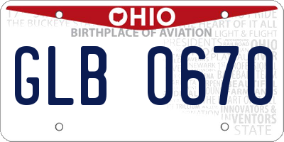 OH license plate GLB0670