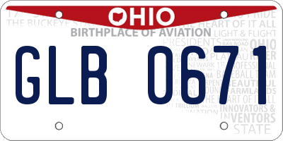 OH license plate GLB0671