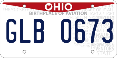 OH license plate GLB0673