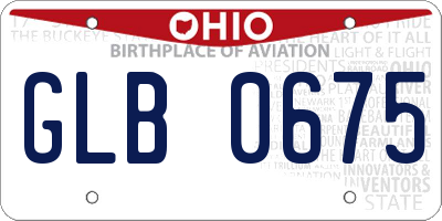 OH license plate GLB0675