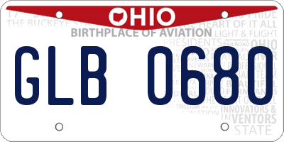 OH license plate GLB0680