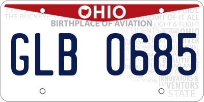 OH license plate GLB0685