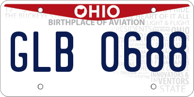 OH license plate GLB0688