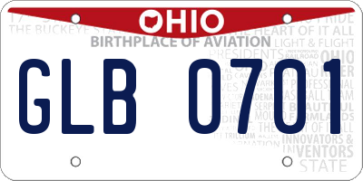 OH license plate GLB0701