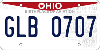 OH license plate GLB0707