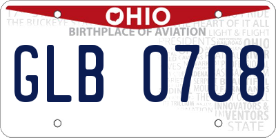 OH license plate GLB0708