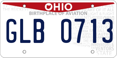 OH license plate GLB0713