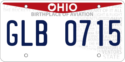 OH license plate GLB0715