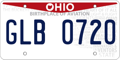 OH license plate GLB0720