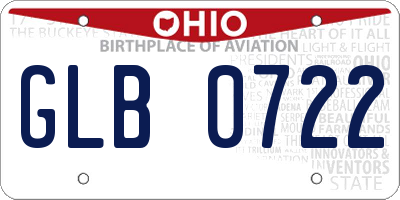 OH license plate GLB0722