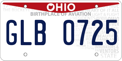 OH license plate GLB0725