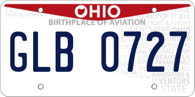 OH license plate GLB0727