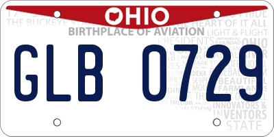 OH license plate GLB0729