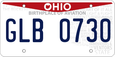 OH license plate GLB0730
