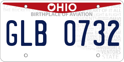 OH license plate GLB0732