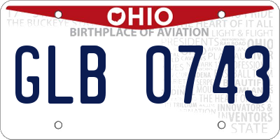 OH license plate GLB0743