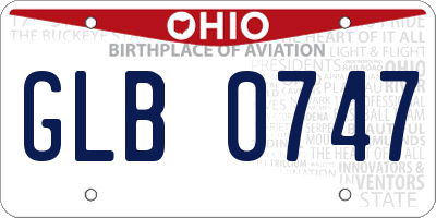 OH license plate GLB0747